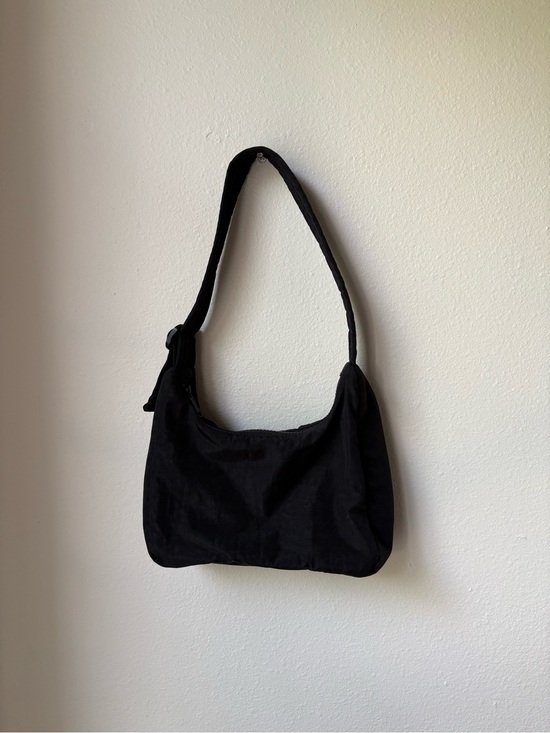 BAGGU Handbags - BAGGU Black Shoulder Bag - Minimal Canvas Hobo